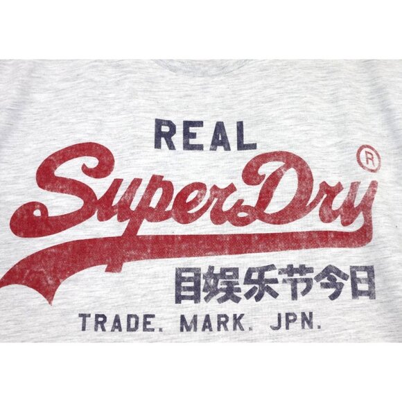 Superdry Mens Vintage Graphic Tee Gray Red Logo Crew Neck  Sz M Promo - Picture 6 of 8